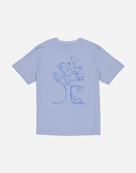 T-shirt Capra bleu azur ample