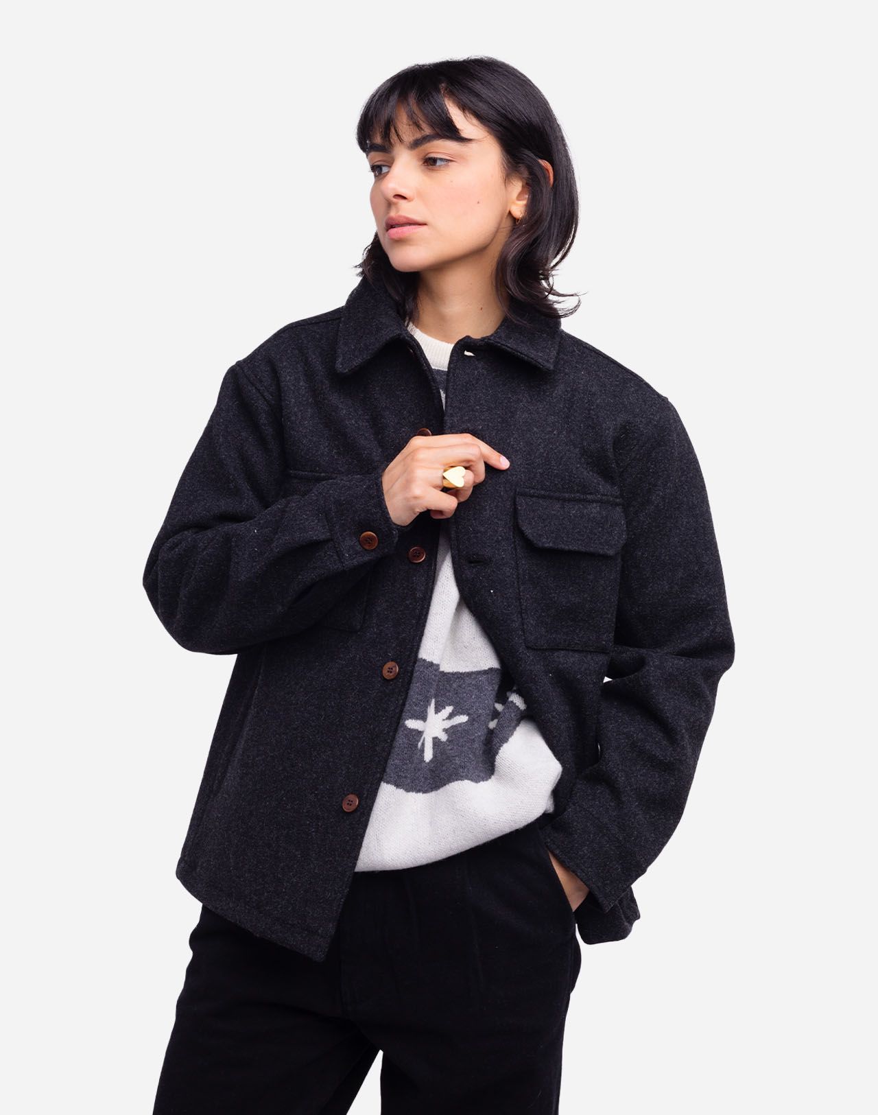 Flecked black Percy jacket