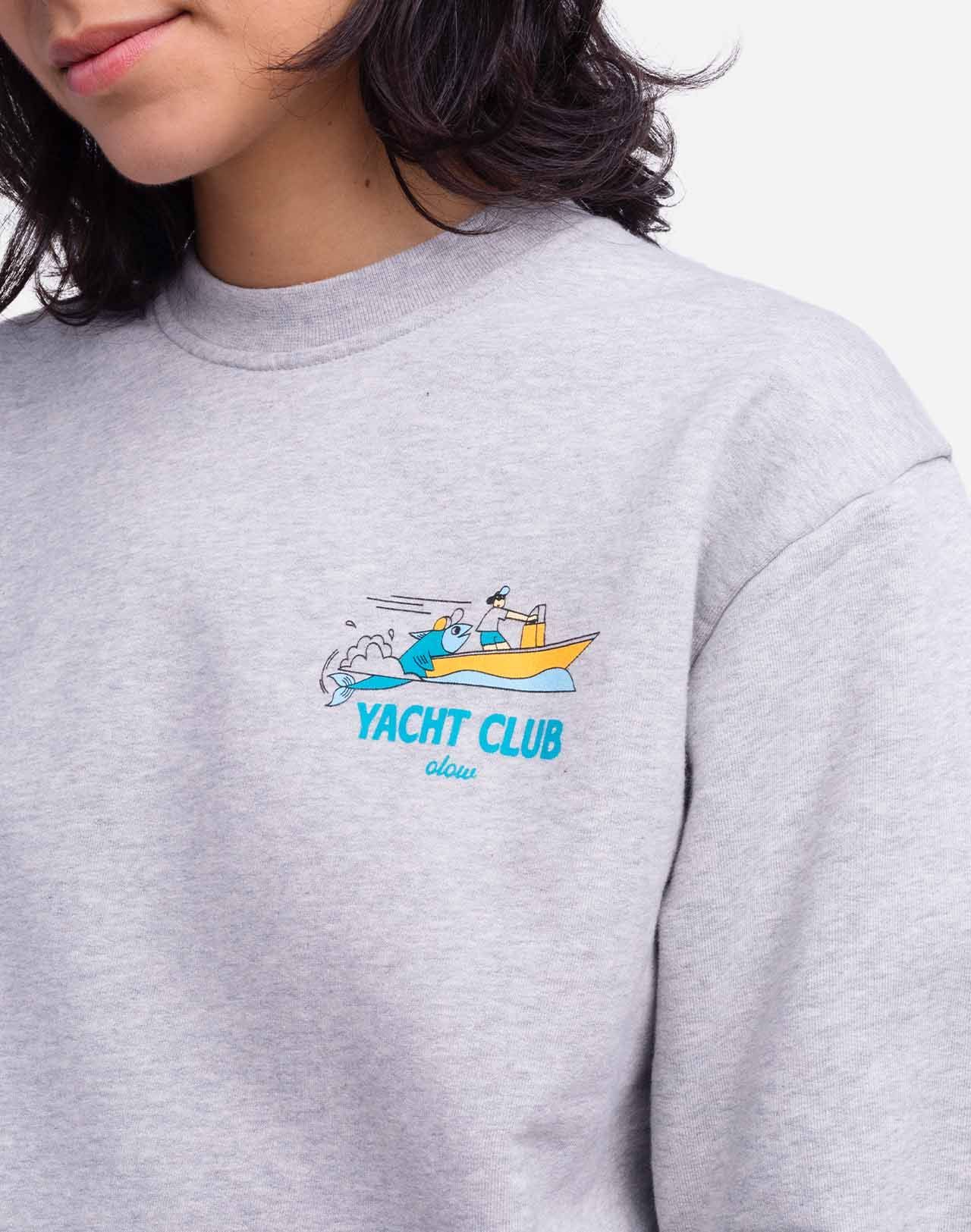 Flecked grey Yacht club sweatshirt