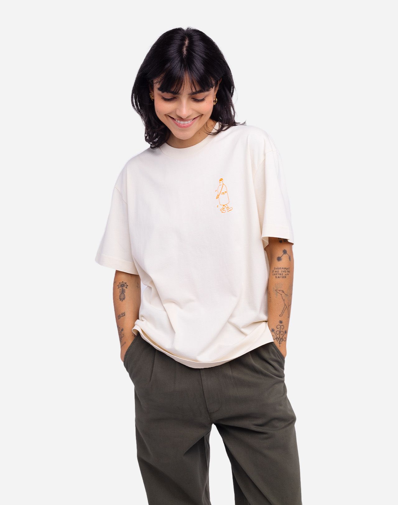 Oversized ivory Hiking trip t-shirt