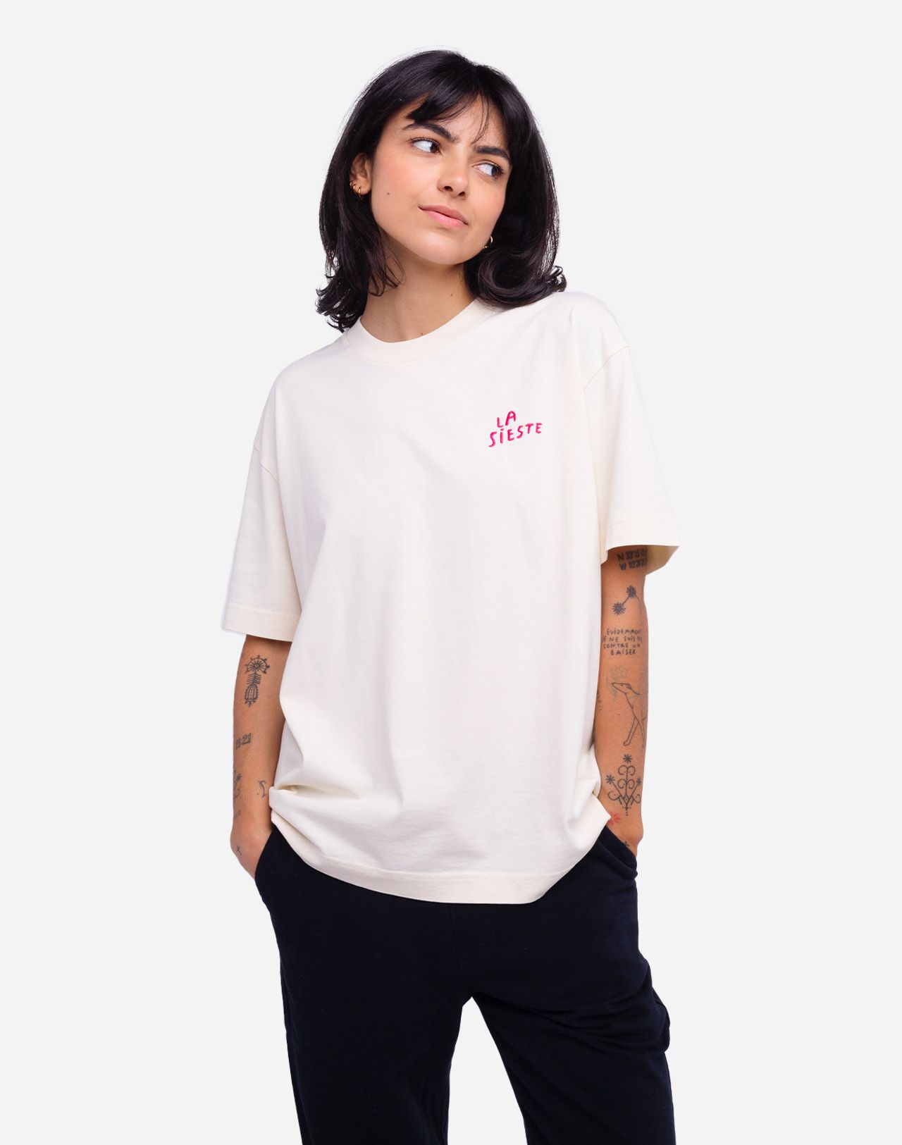 Oversized ivory La Sieste t-shirt