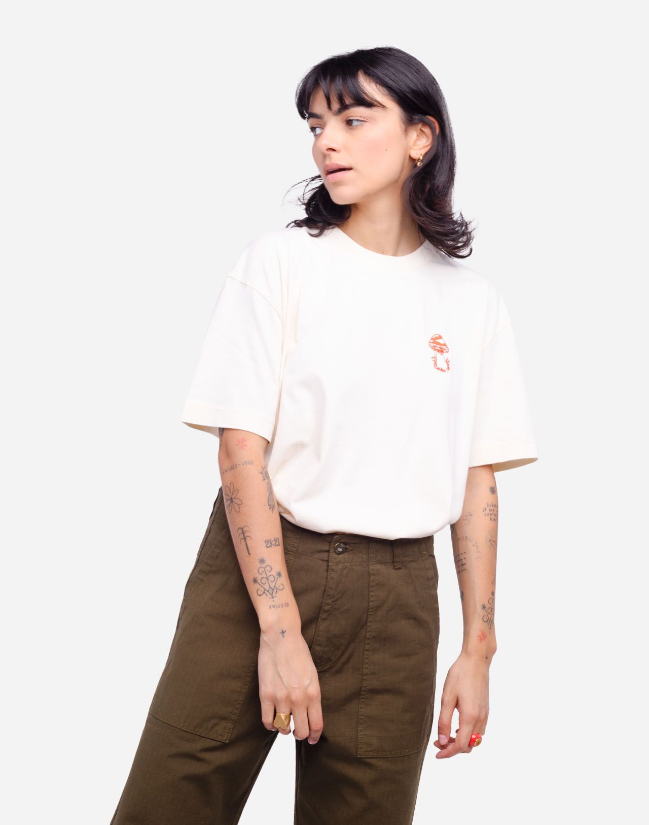 Oversized ivory Mushroom t-shirt