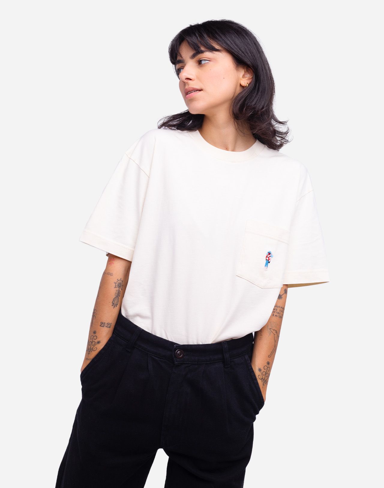 Oversized ivory Sticks t-shirt