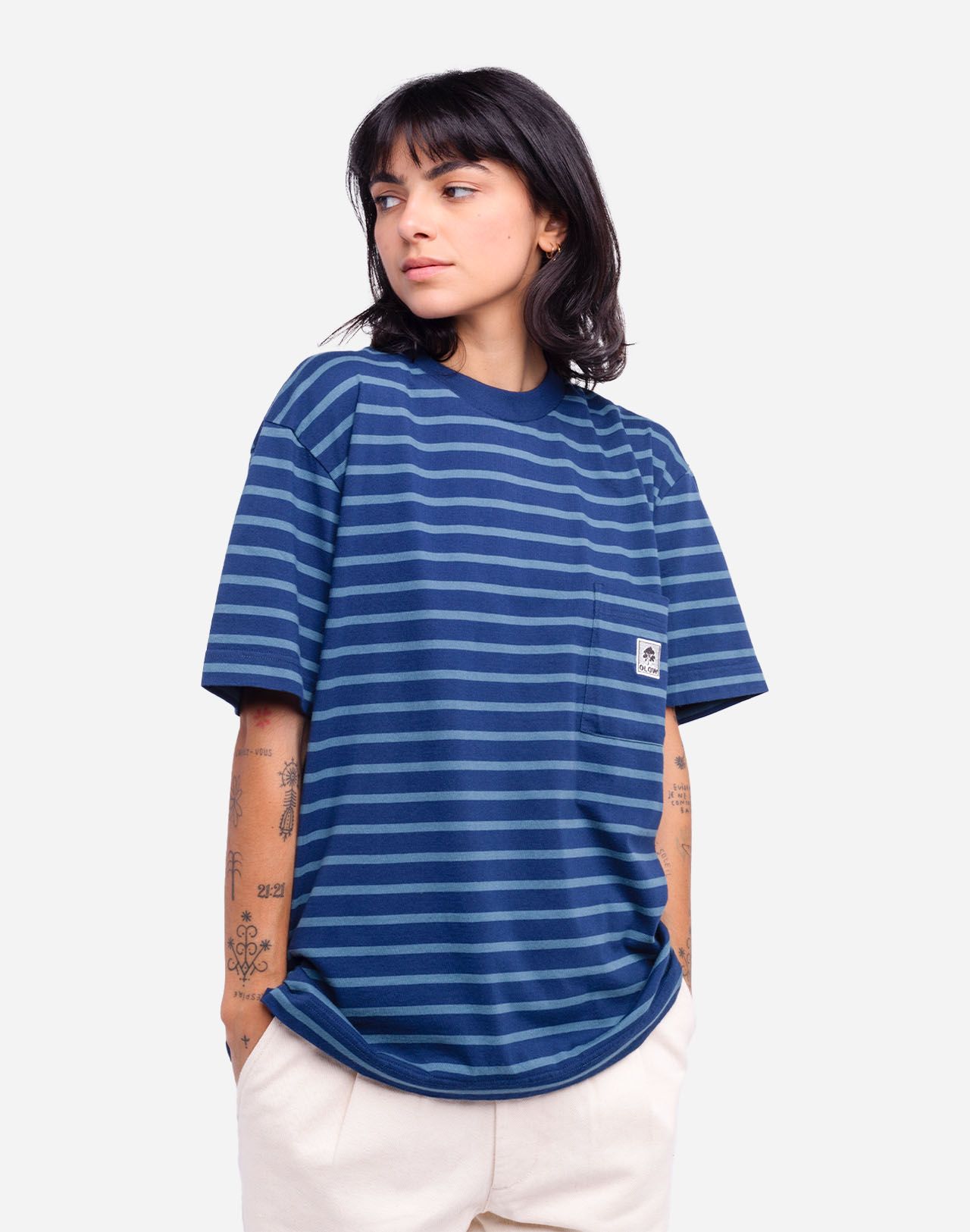 Oversized indigo blue Trega t-shirt