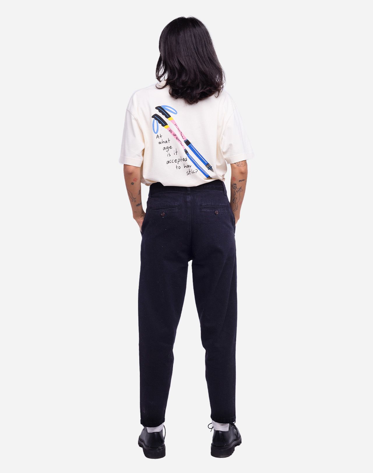 Black denim Swing trousers