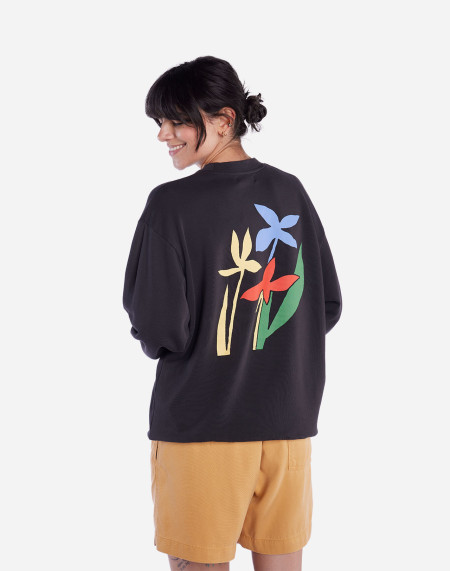 Carbon black Flora sweatshirt