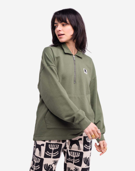 Sweat zippé manso vert olive